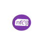 30mm NFC Sticker VIOLET PVC and white logo - NTAG213