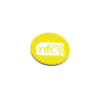 30mm NFC Sticker YELLOW PVC and white logo - NTAG213