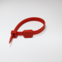 Small red NFC Cable tie Nylon Plastic Tag with standard teeth - NXP NTAG213