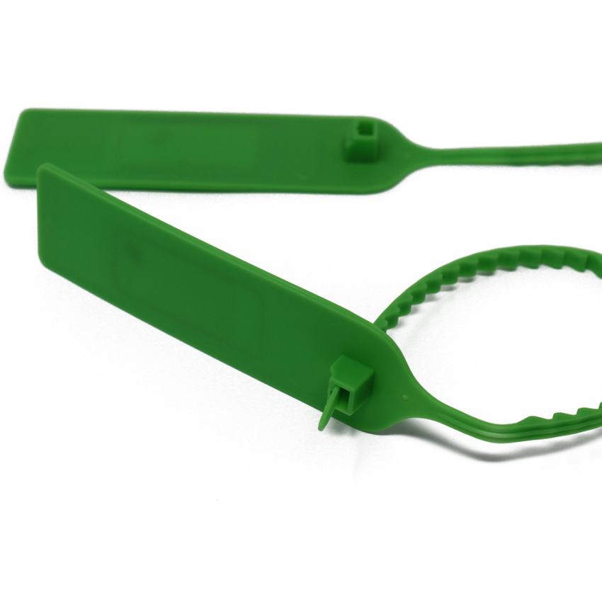 Green ABS plastic NFC Tag Cable Tie  - NXP NTAG213 - with larger teeth