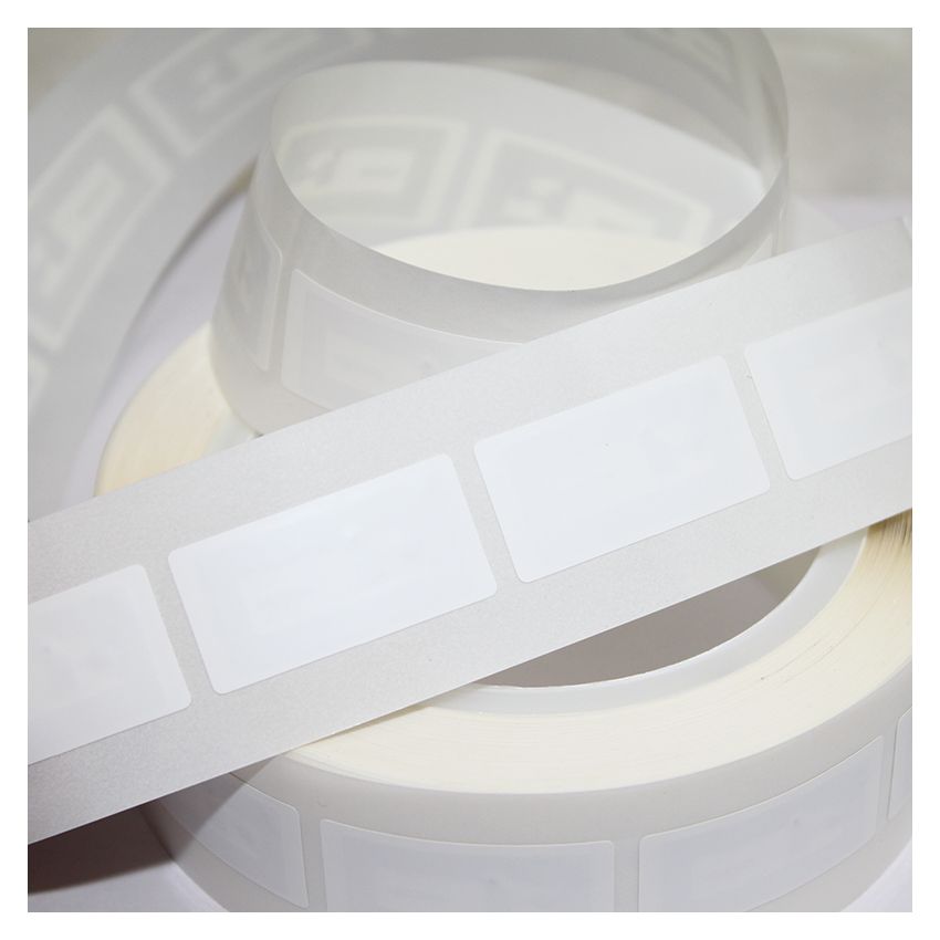 18mm x 36mm Rectangle Minitrack NFC Sticker with White PVC front - NTAG213