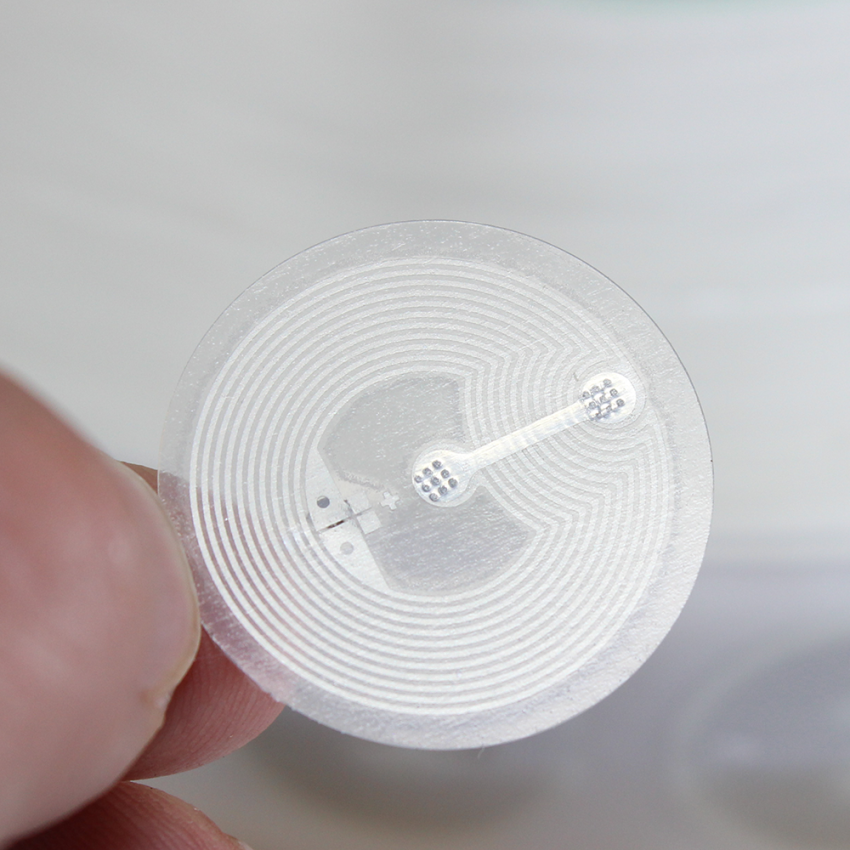 30mm Clear Waterproof Tough PET Sticker Tag NXP NTAG424 DNA