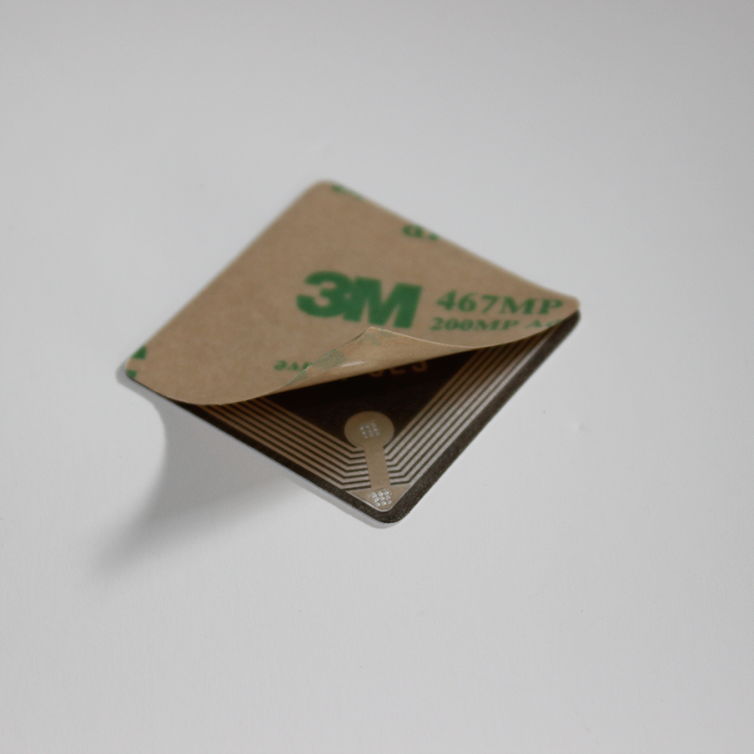 35mm Square REVERSE On-metal NFC Sticker White PVC - NTAG213