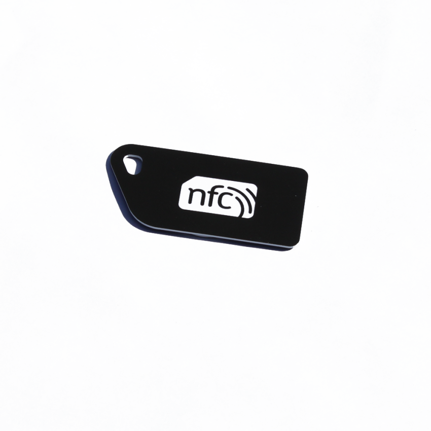 NFC Plastic Keycard NTAG213 Black with white logo, ZipNFC UK NFC Shop, NFC  Stickers