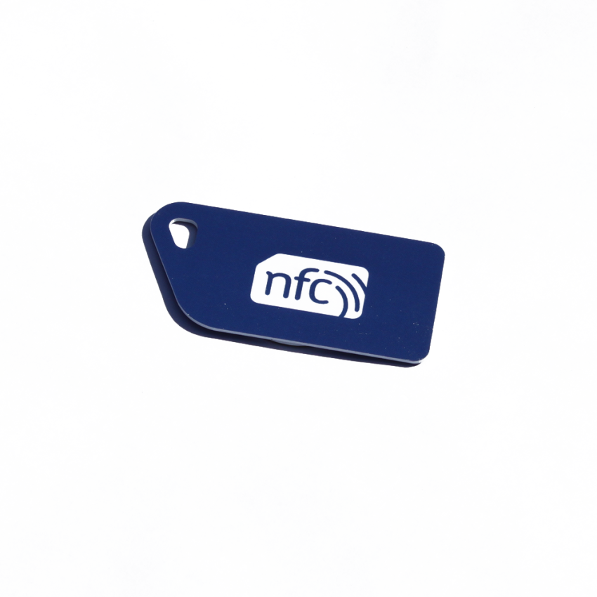 NFC Key Card NTAG213 Blue with white NFC enabled logo