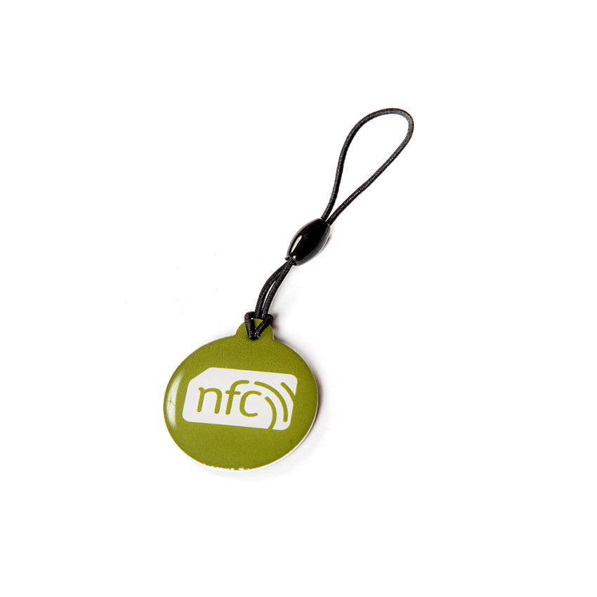 NFC Plastic Hang Tag NTAG213 [Green with White Logo]