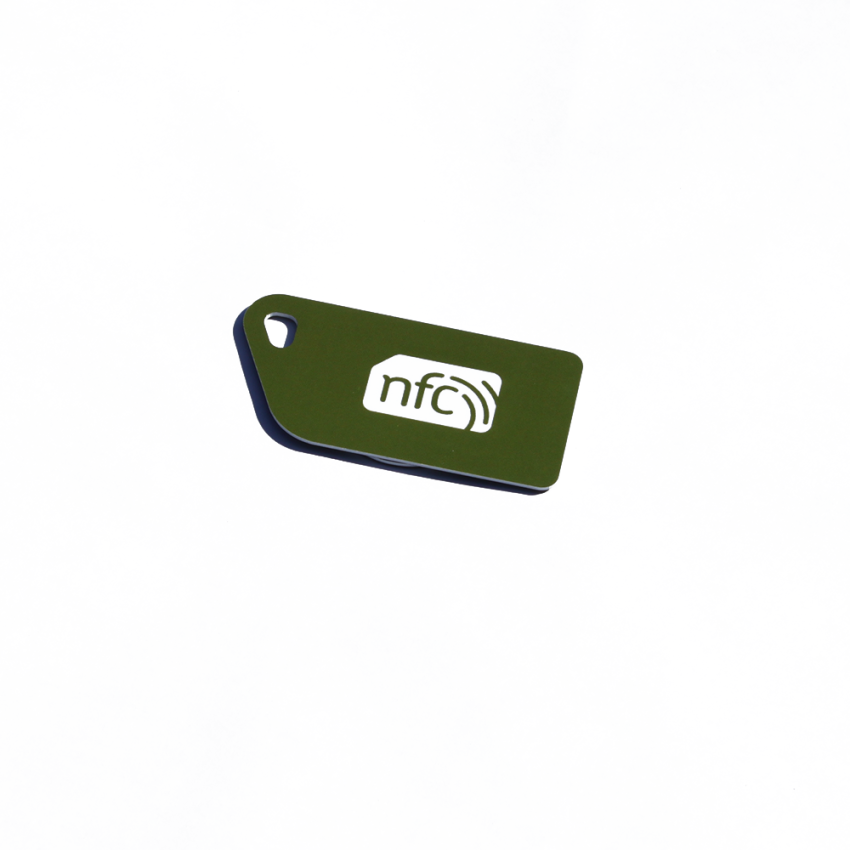NFC Key Card NTAG213 Green with white NFC enabled logo