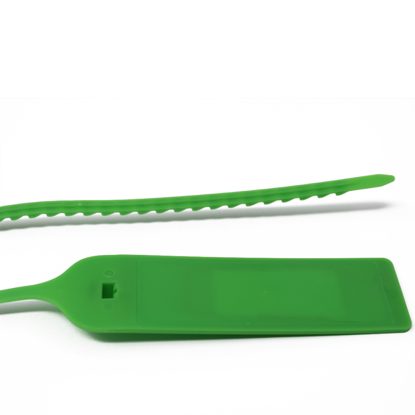 Green ABS plastic NFC Tag Cable Tie  - NXP NTAG213 - with larger teeth
