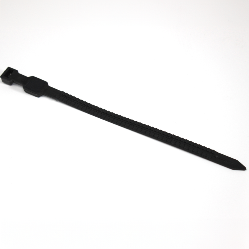 Small black NFC Cable tie Nylon Plastic Tag with standard teeth - NXP NTAG213