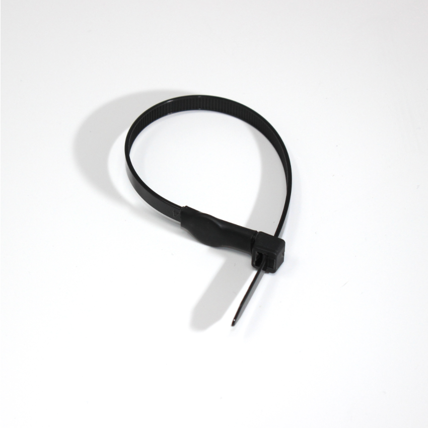 Small Black NFC Cable tie Nylon Plastic Tag NXP NTAG213 - fine teeth