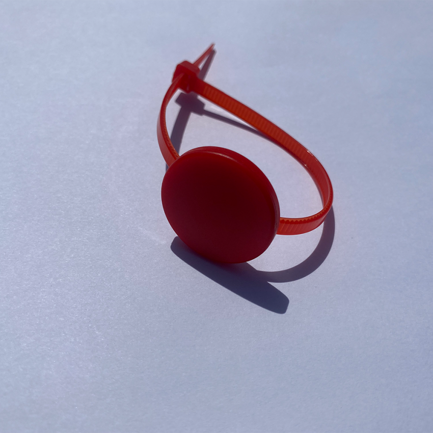 RED ABS reusable plastic NFC Tag Cable Tie  - NXP NTAG213
