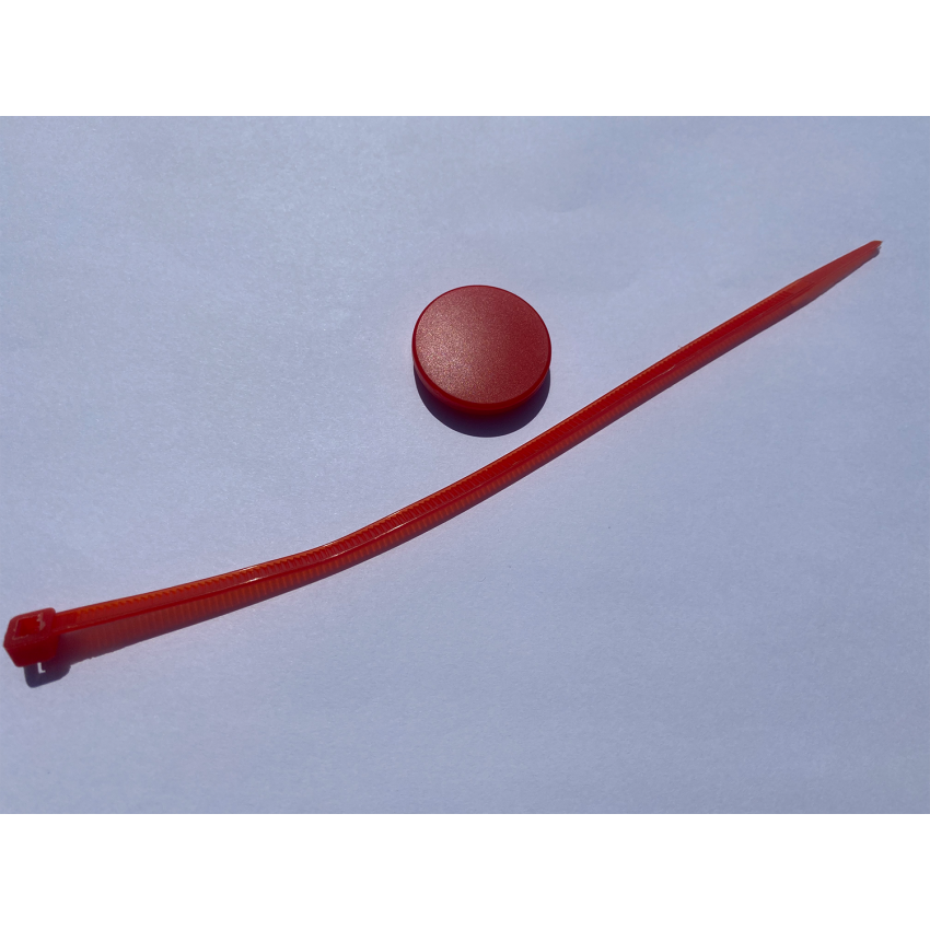 RED ABS reusable plastic NFC Tag Cable Tie  - NXP NTAG213