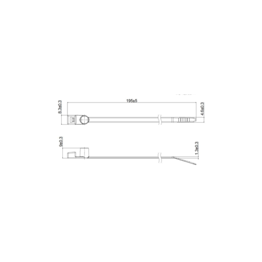 Small Black NFC Cable tie ABS Plastic Tag NXP NTAG213