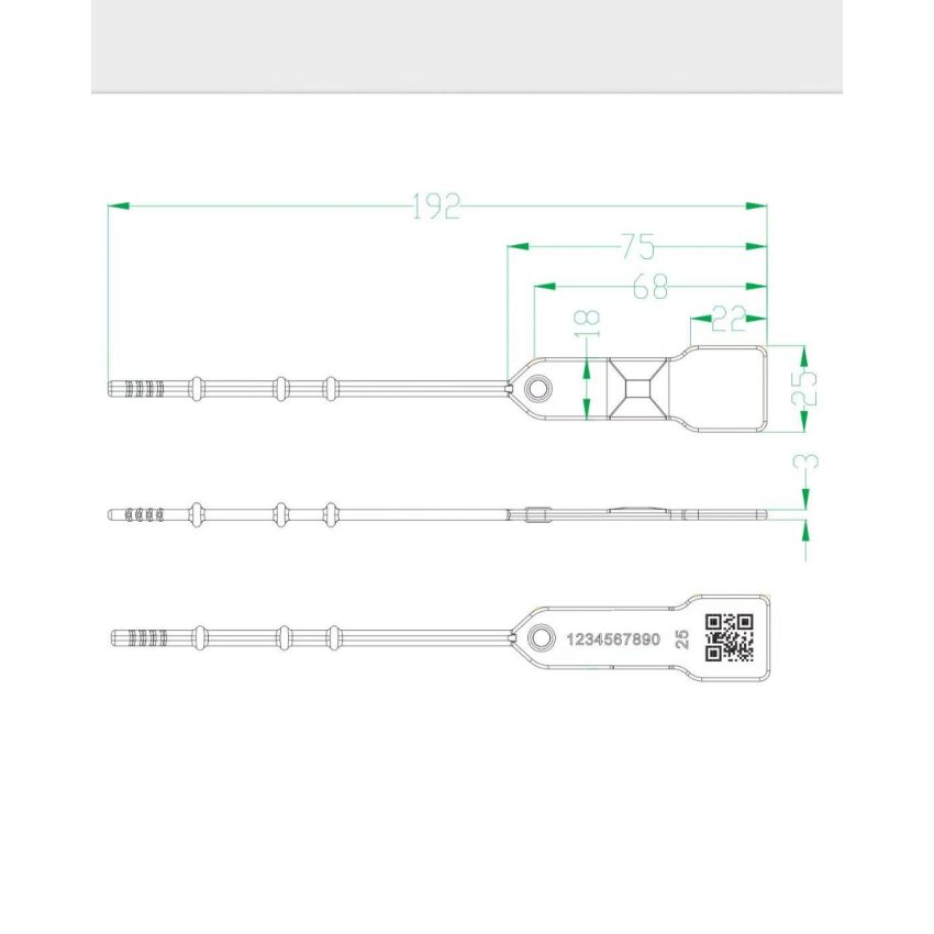 Small BLACK Silicone rubber NFC strap Tag with variable length fixing - NXP NTAG213