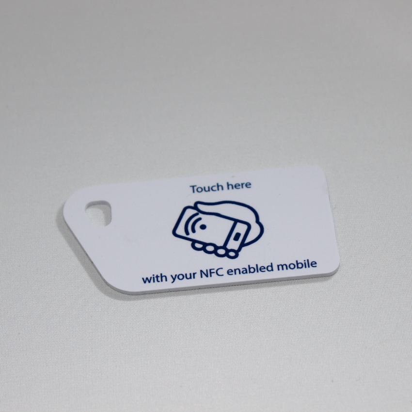 NFC Tag Key Card NTAG213 White with touch here logo