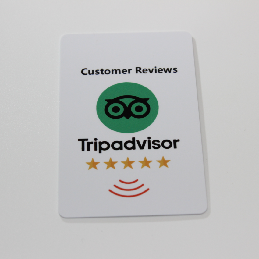 NFC PVC printed Tripadvisor review card - NXP NTAG213