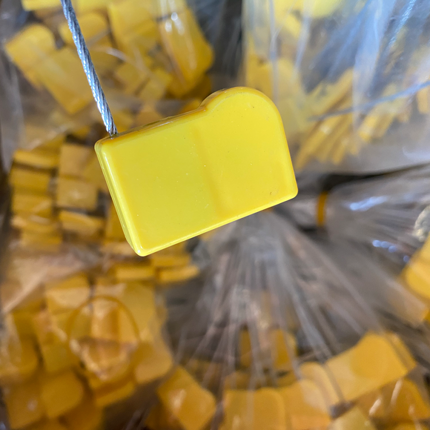 Yellow asset steel wire NFC sealing tag - NXP NTAG213