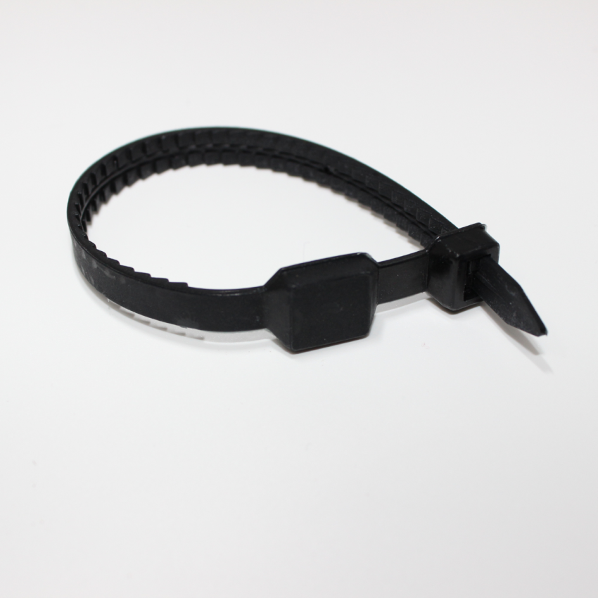 Small black NFC Cable tie Nylon Plastic Tag with standard teeth - NXP NTAG213